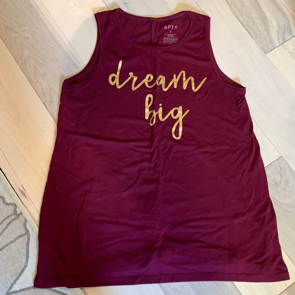 APT9 Dream Big Wine colored Logo tank
